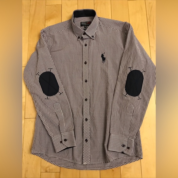 Polo by Ralph Lauren mens slim fit shirt sz M ELBOW PATCHES . Excellent conditio - Picture 1 of 6